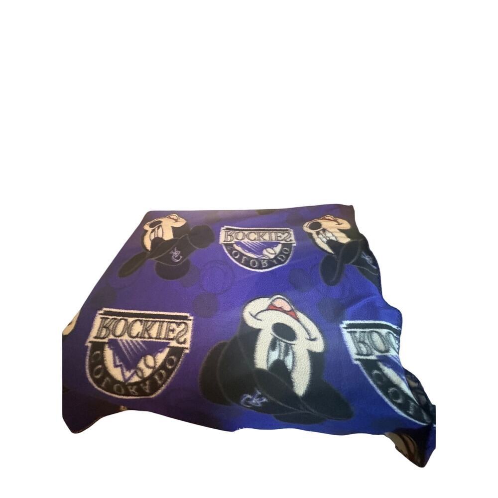 Colorado Rockies Mickey Mouse Purple Fleece Blanket 33.50×51